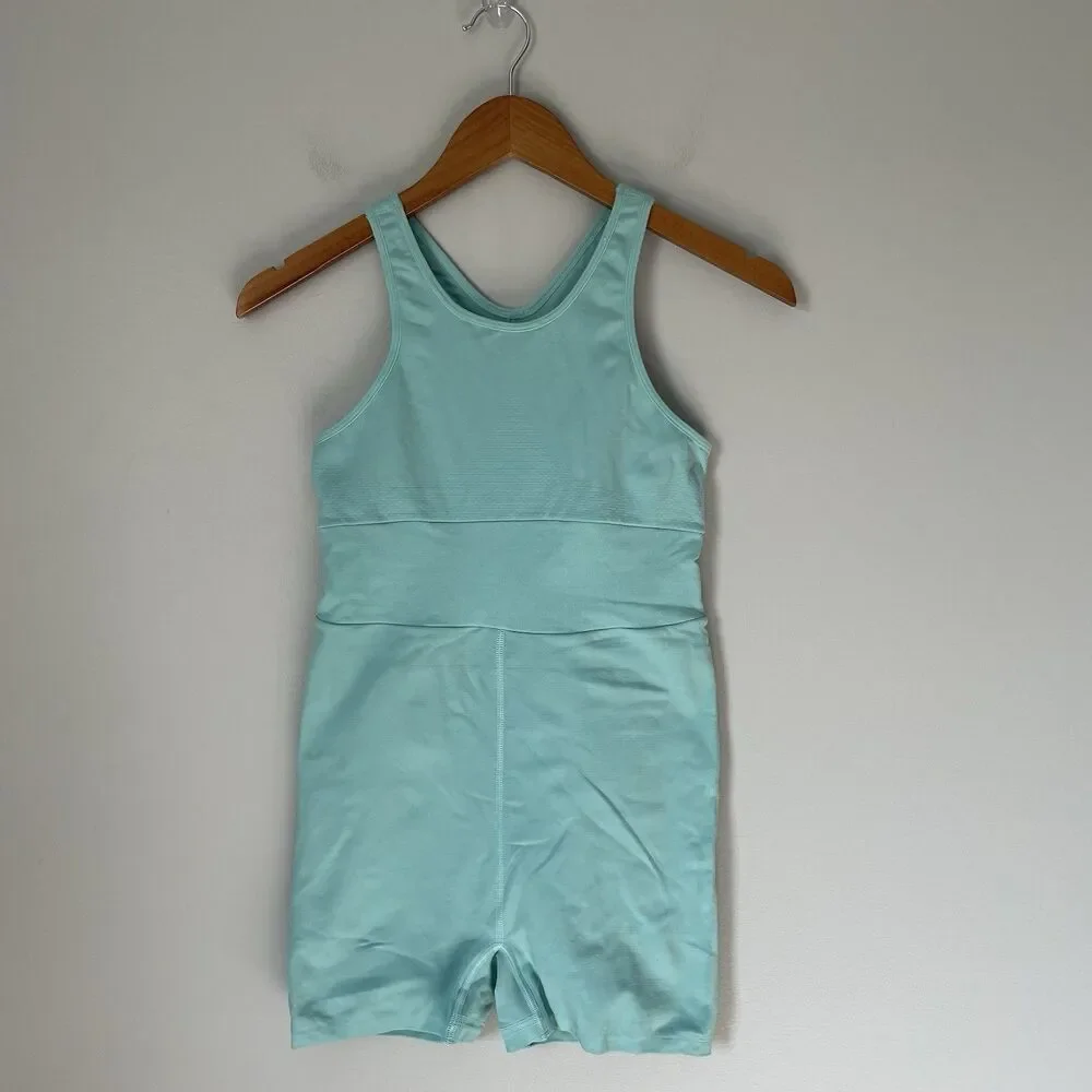 Free People FP Movement Every Single Time Runsie Bodysuit Cascade Blue Size M/L